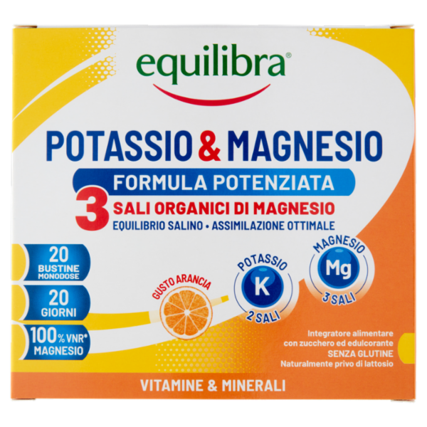 equilibra Potassio & Magnesio 3 Formula Potenziata Bustine Monodose 20 x 5,2 g