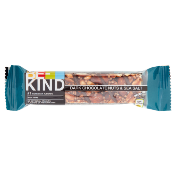 Be-Kind Barretta Cioccolato Fondente, Mandorle e Sale Marino 40 g
