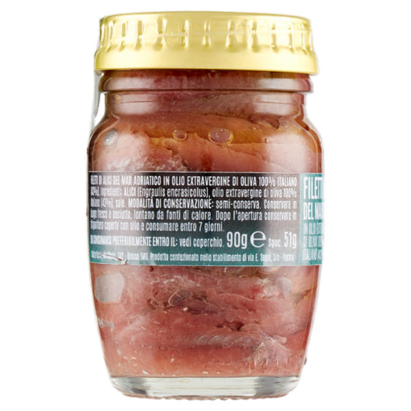 Assaggi e paesaggi Filetti Alici Mar Adriatico in Olio Extravergine Oliva 100% Italiano (43%) 90 g