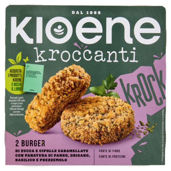 Kioene Kroccanti 2 Burger di Zucca e Cipolle Caramellate 180 g