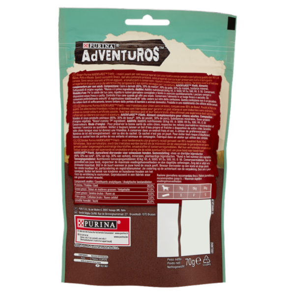 PURINA ADVENTUROS Filetti Manzo, Pollo e Maiale 70 g