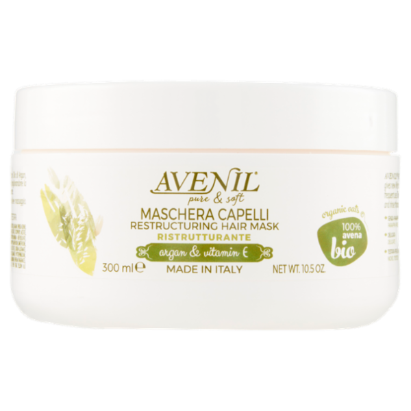 Avenil pure & soft Maschera Capelli Ristrutturante Argan e vitamin E 300 ml