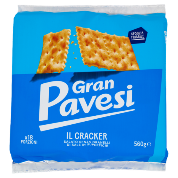 Gran Pavesi il Cracker Salato Senza Granelli di Sale in Superficie 560g