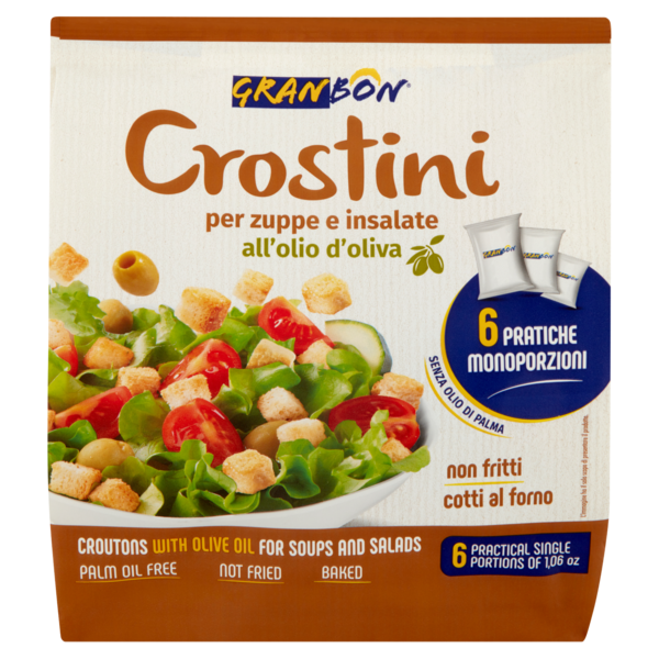 Granbon Crostini per zuppe e insalate all'olio d'oliva 6 x 30 g