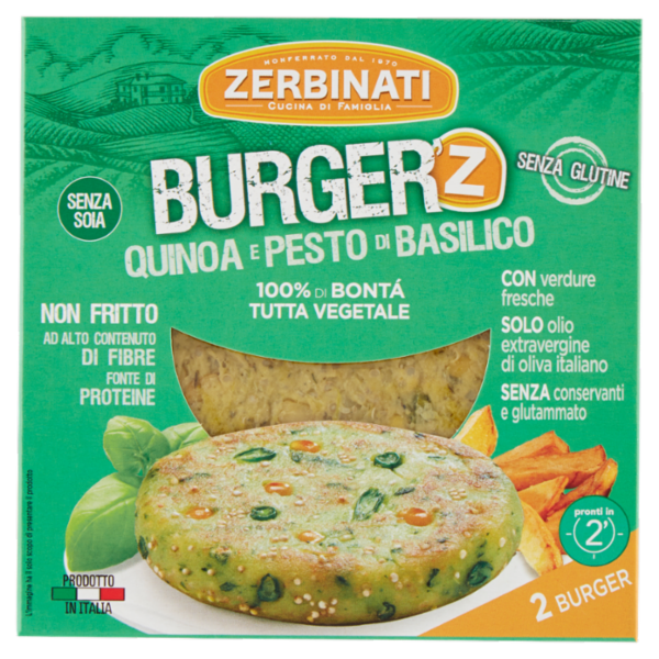 Zerbinati Burger'Z Quinoa, e Pesto di Basilico 2 x 110 g