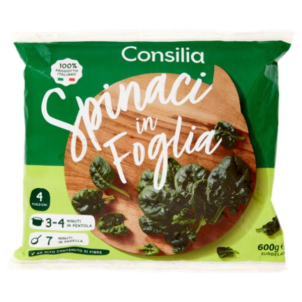 Consilia Spinaci in Foglia Surgelati 600 g