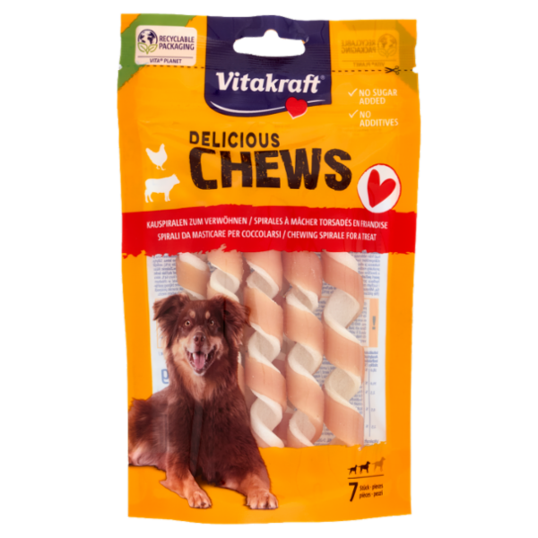 Vitakraft Delicious Chews Spirali da Masticare per Coccolarsi 7 Pezzi 70 g