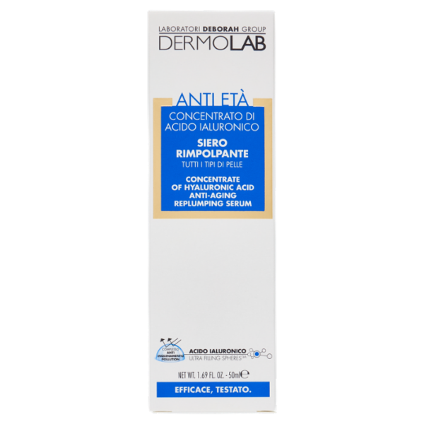 Dermolab Anti Età Concentrato di Acido Ialuronico Siero Rimpolpante 50 ml