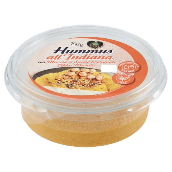 io VEG Hummus all'Indiana con Miscela di Spezie profumate Tikka Masala 150 g