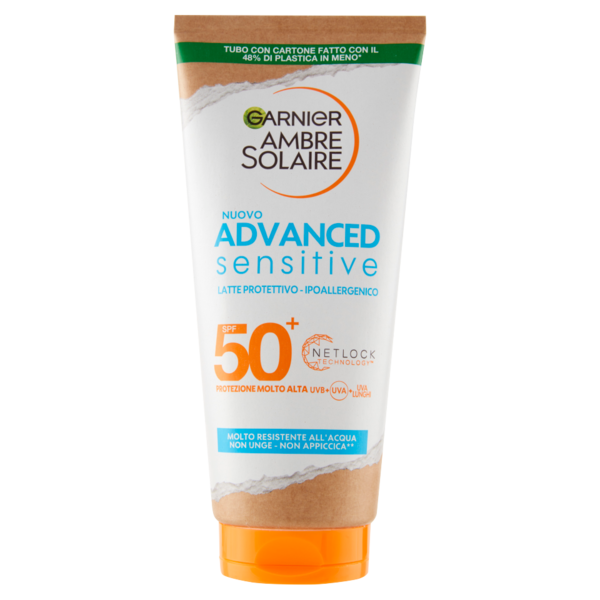 Garnier Ambre Solaire Latte Solare Protettivo Sensitive Advanced SPF50+ 200 ml