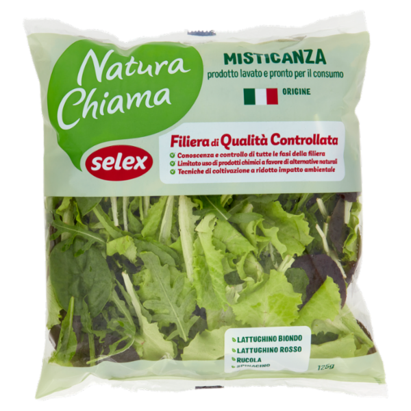 Selex Natura Chiama Misticanza Lavata e Pronta per il Consumo 125 g