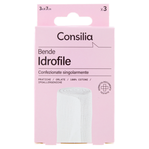 Consilia Bende Idrofile 3 m x 7 cm 3 pezzi