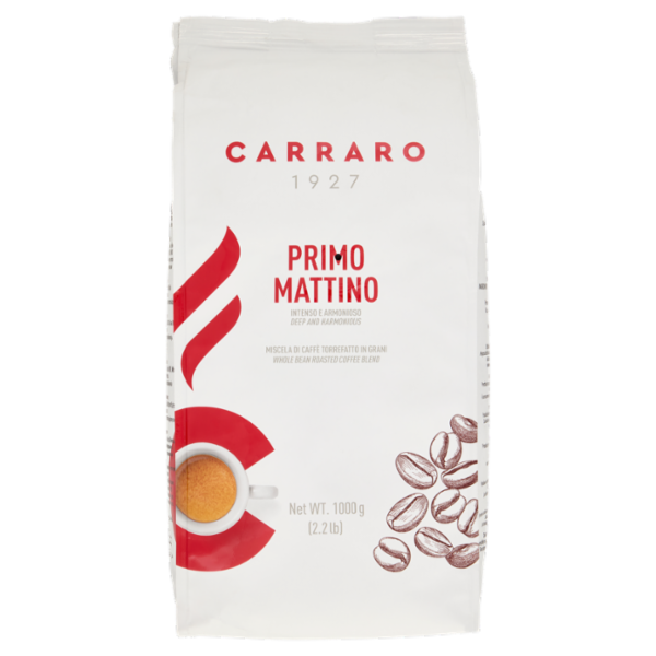 Carraro Primo Mattino Miscela di Caffè Torrefatto in Grani 1000 g