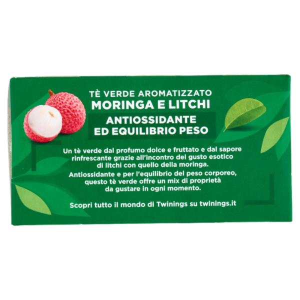 Twinings Moringa e Litchi Tè Verde Aromatizzato Antiossidante ed Equilibrio Peso 20 filtri The 40 g