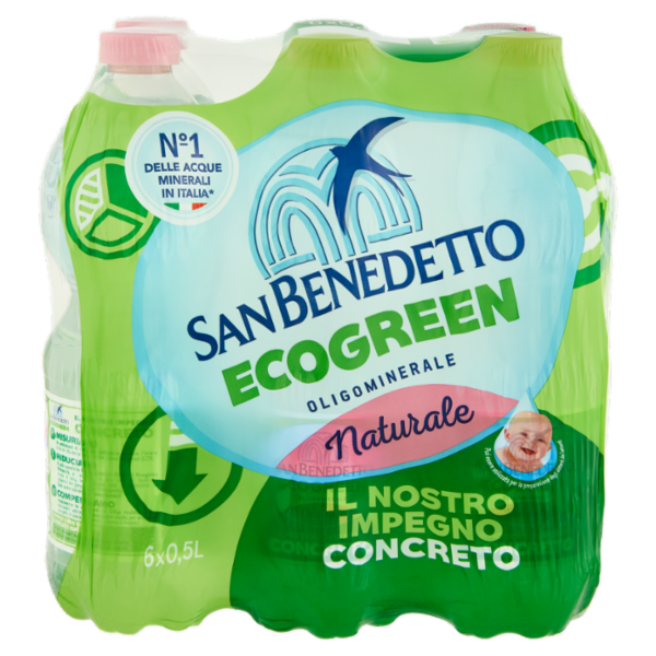 San Benedetto Acqua Naturale Benedicta Ecogreen 6 x 0,5 L