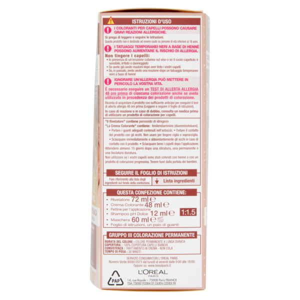 L'Oreal Paris Colorazione permanente senza ammoniaca, Riflesso Universale, Biondo Chiaro 8U