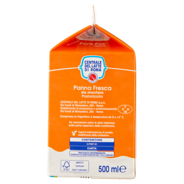 Centrale del Latte di Roma Panna Fresca da montare Pastorizzata 500 ml