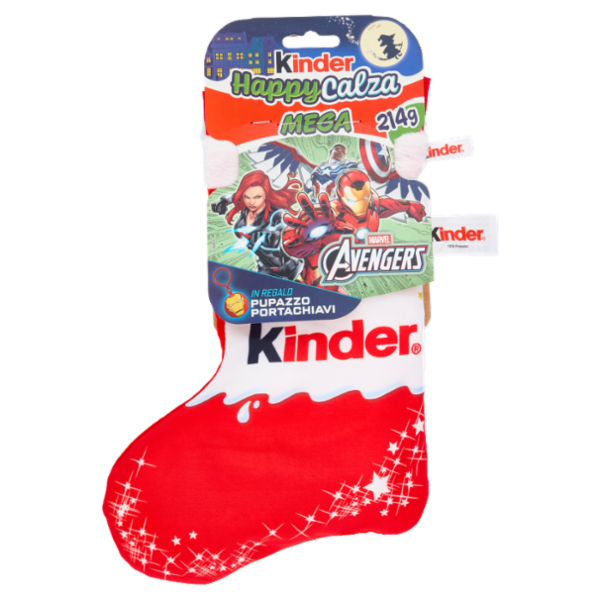 Kinder Happy Calza Mega Marvel Avengers 7 pezzi 214 g