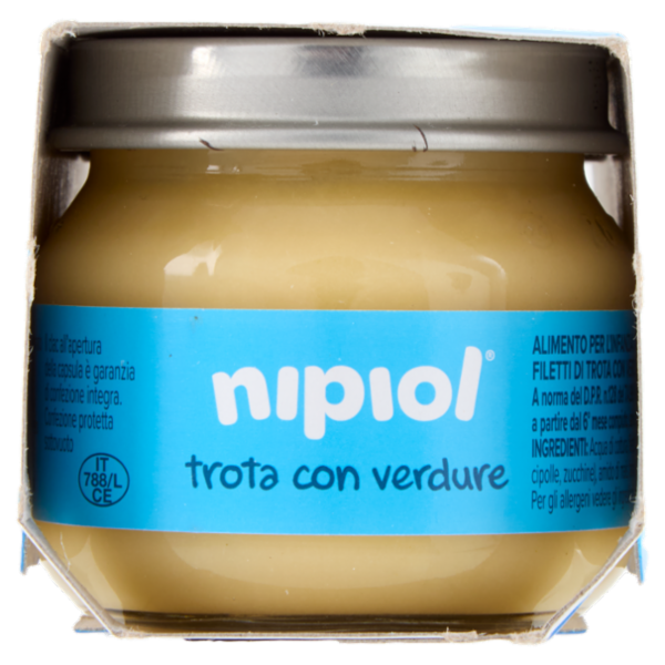nipiol trota omogeneizzato con filetti di pesce selezionati e verdure 2 x 80 g