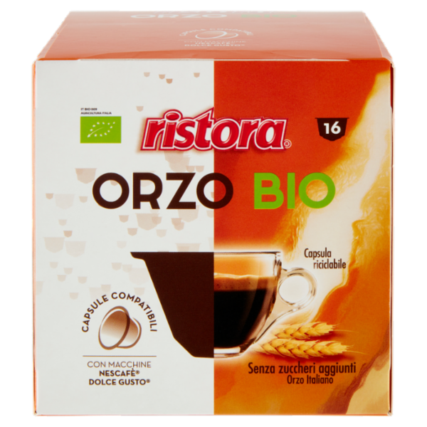 ristora Orzo Bio Capsule compatibili con Macchine Nescafè Dolce Gusto 16 x 3 g
