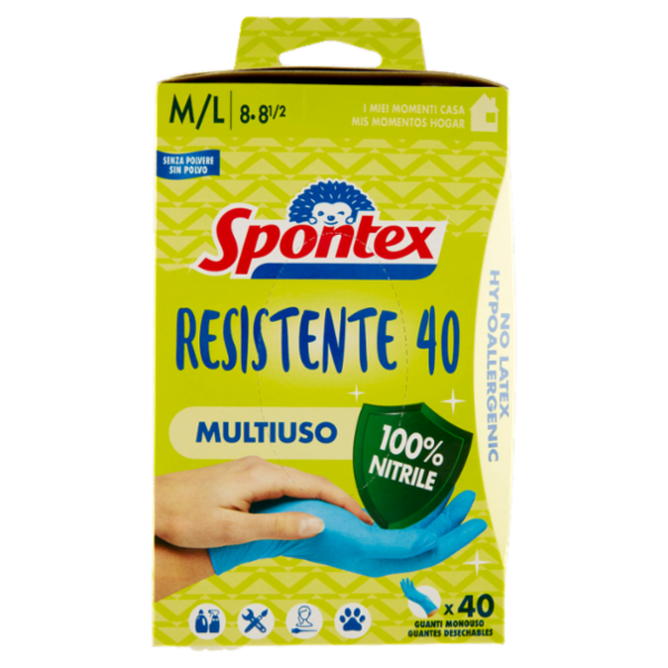 Spontex Guanti Usa&Getta Resistente 40 tg M/L