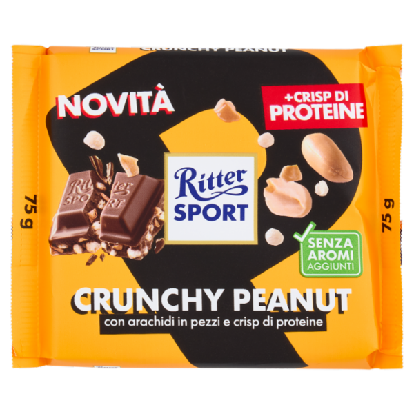 Ritter Sport Crunchy Peanut + Crisp di Proteine 75 g
