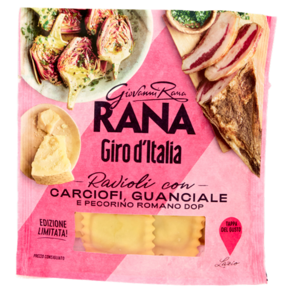 Giovanni Rana Giro d'Italia Ravioli con Carciofi, Guanciale e Pecorino Romano DOP 250 g