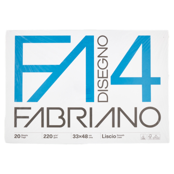Fabriano Disegno 4 220 g/m² 33x48 cm Liscio 20 Fogli