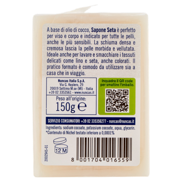 nuncas Vegetale Sapone Seta 150 g