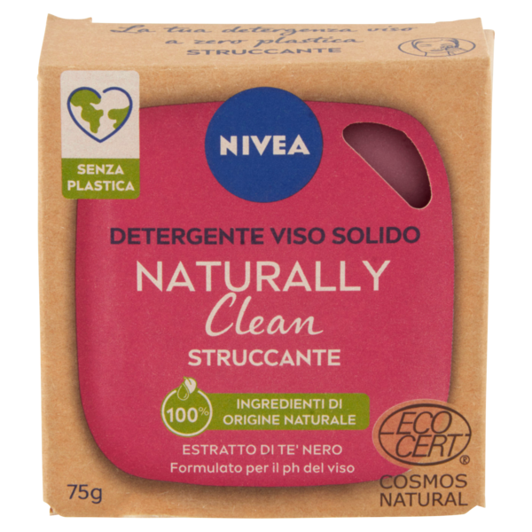 Nivea Naturally Clean Detergente Viso Solido Struccante 75 g