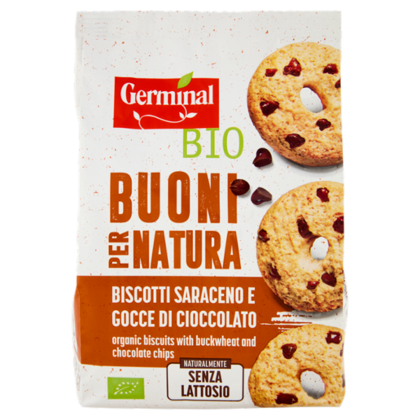 Germinal Bio Buoni per Natura Biscotti Saraceno e Gocce di Cioccolato 250 g