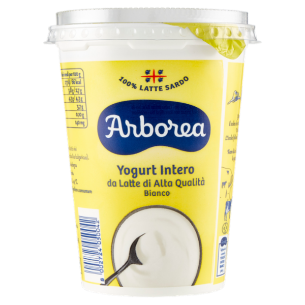 Arborea Yogurt Intero da Latte di Alta Qualità Bianco 500 g