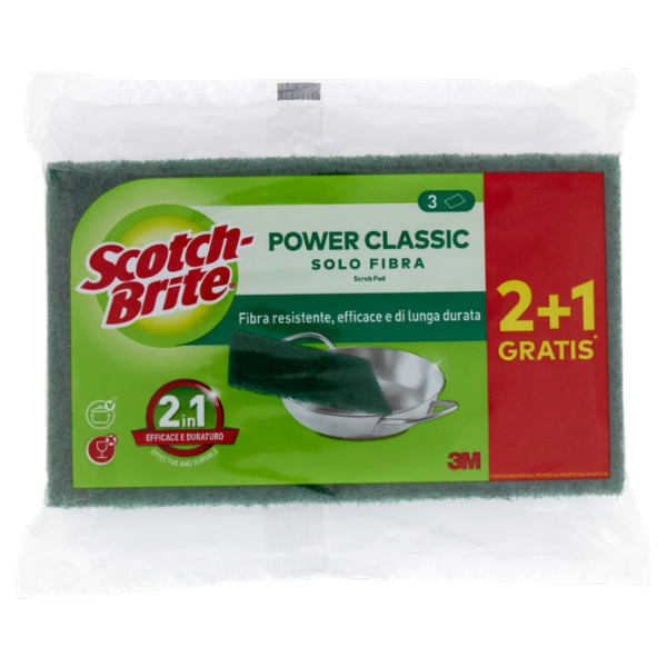 Scotch-Brite® Solofibra Classic, 2 pezzi + 1 in omaggio*