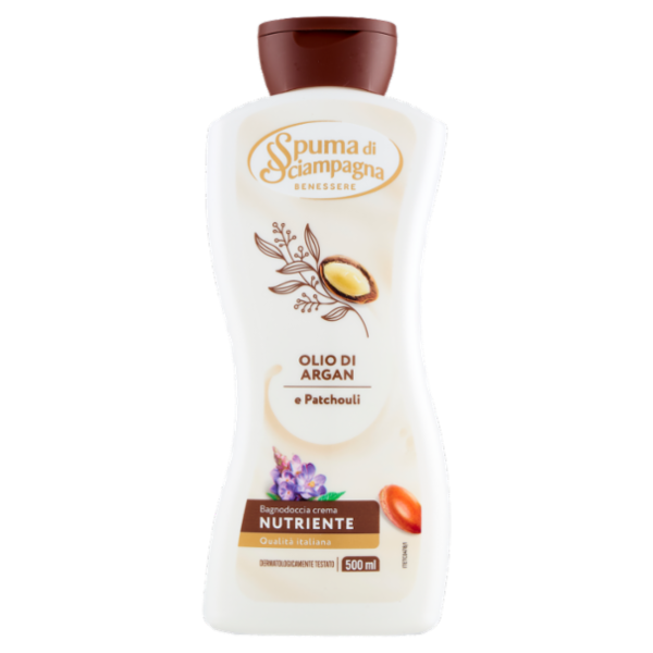 Spuma di Sciampagna Benessere Bagnodoccia crema Nutriente Olio di Argan e Patchouli 500 ml