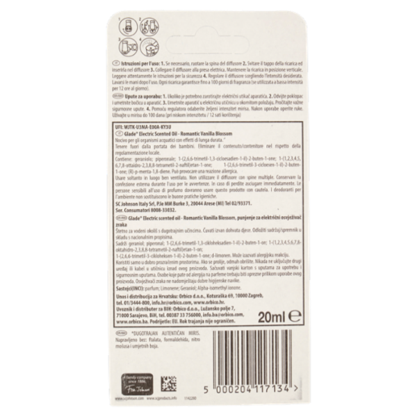 Glade Liquido Elettrico Ricarica Vanilla 20ml