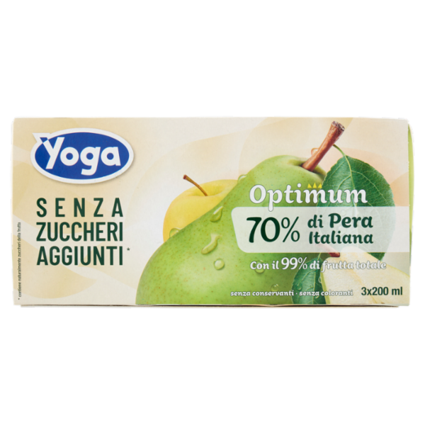 Yoga Optimum 70% Pera Italiana Senza Zuccheri Aggiunti* 3 x 200 ml