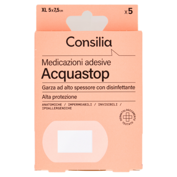 Consilia Medicazioni Adesive Impermeabili Formato XL 5x7,5 cm 5 pezzi