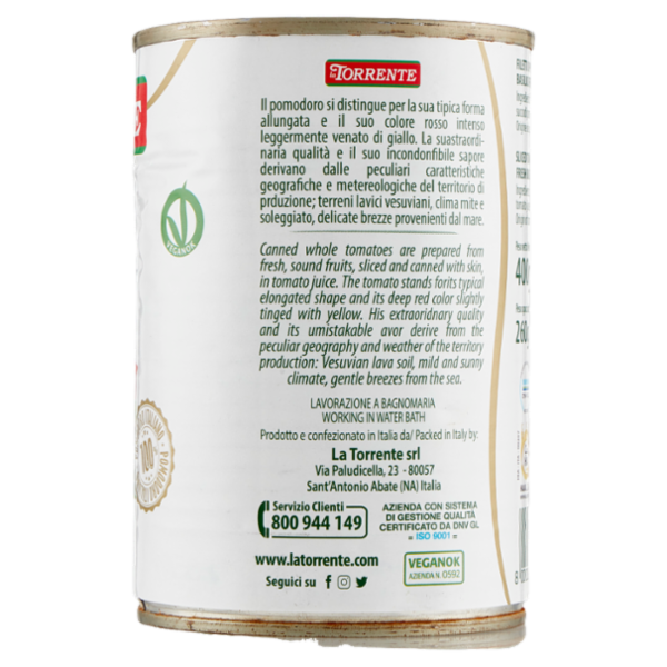 la Torrente Filetti di Pomodoro con Basilico Fresco 400 g