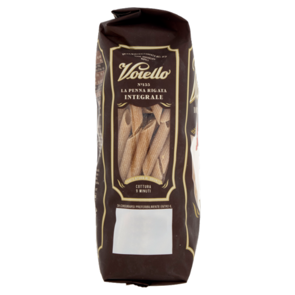 Voiello Pasta La Penna Rigata Integrale N°155 Grano 100% Italiano Trafilata Bronzo 500g
