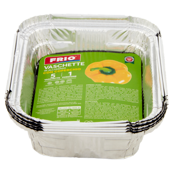 Frio Vaschette in Alluminio con Coperchio 1 Porzione 5 pz