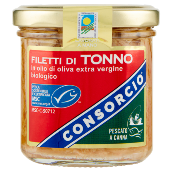 Consorcio Filetti di Tonno in olio di oliva extra vergine biologico 150 g
