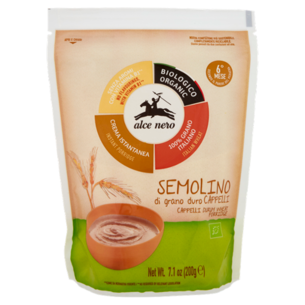 alce nero Semolino di grano duro Cappelli 200 g