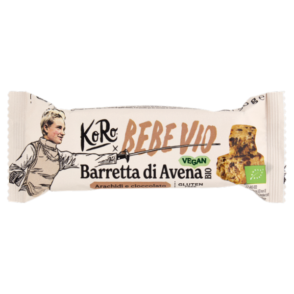 KoRo x Bebe Vio Vegan Barretta di Avena Bio Arachidi e cioccolato 60 g