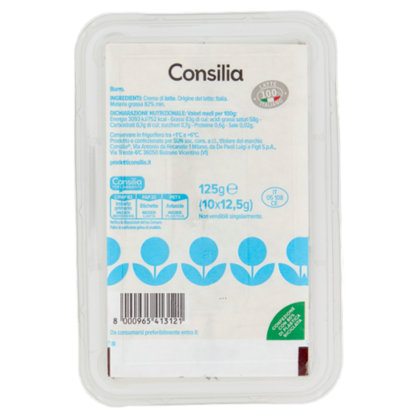 Consilia Burro Porzioni 10 x 12,5 g