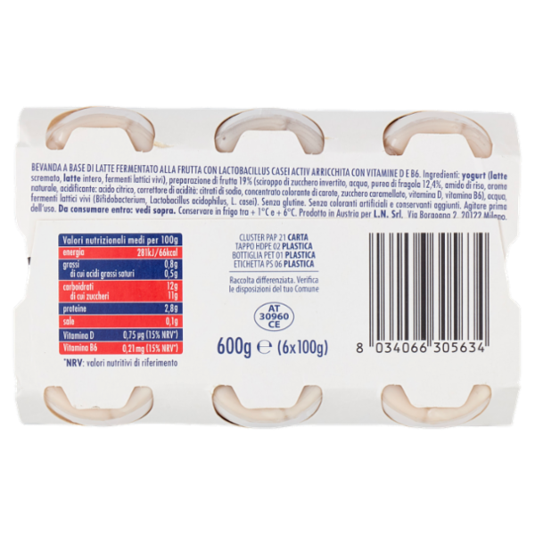 alplì per il Buon Funzionamento del Sistema Immunitario Fragola 6 x 100 g