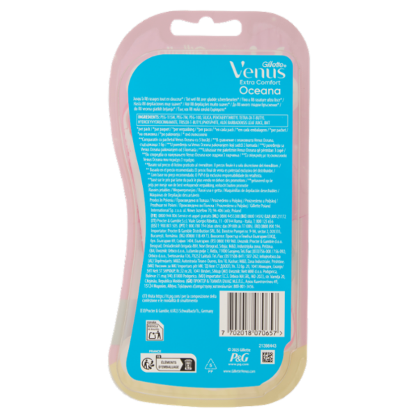 Gillette Venus Extra Comfort Oceana Rasoio Donna Usa e Getta a 3 Lame 3 Rasoi + 1 = 4 Rasoi