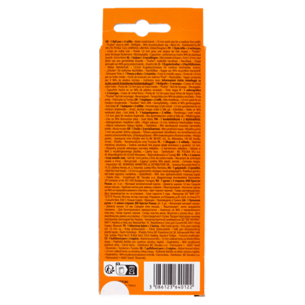 Bic Cristal Re'New Refillable Metal Medium Nero 1.0mm