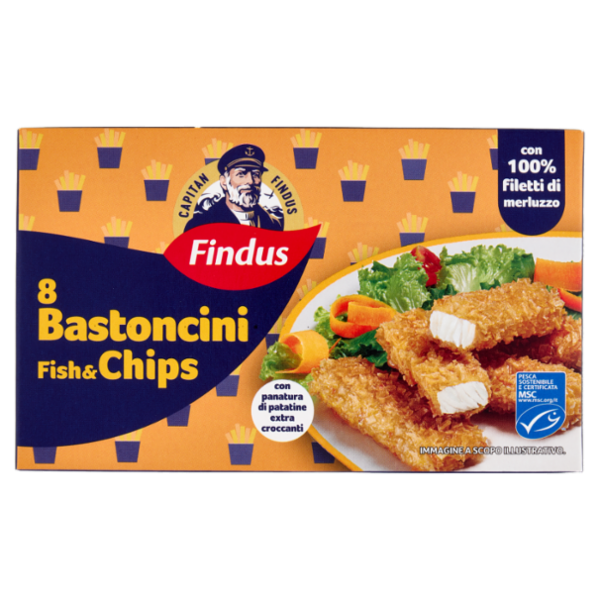 Capitan Findus 8 Bastoncini Fish & Chips 224 g