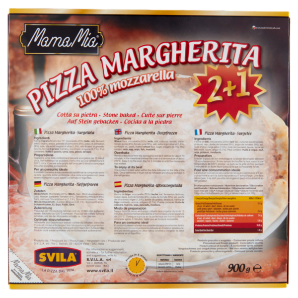 MamaMia Pizza Margherita surgelata 2+1 900 g