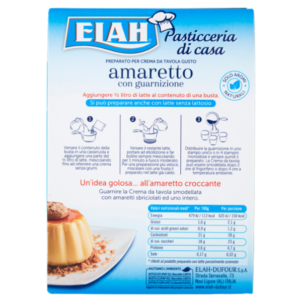 Elah Praparato per Crema da Tavola Gusto amaretto con guarnizione 95 g